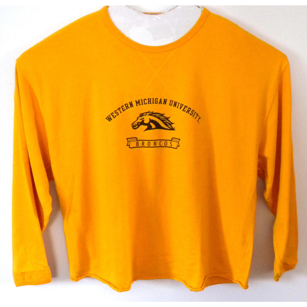 Freestyle Western Michigan University Broncos Long Sleeve Mens Yellow Shirt XXL